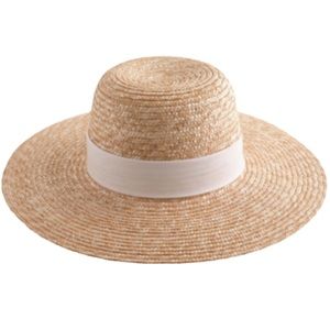 J. Crew Wide-Brimmed Straw Hat Size S/M NWT